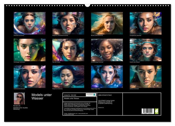Produktbild: Models unter Wasser (Wandkalender 2026 DIN A2 quer), CALVENDO Monatskalender