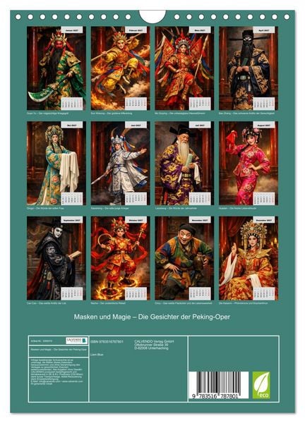 Produktbild: Masken und Magie &ndash; Die Gesichter der Peking-Oper (Wandkalender 2027 DIN A4 hoch), CALVENDO Monatskalender