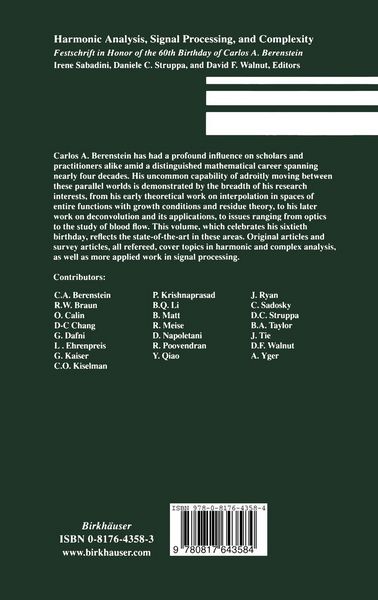 Produktbild: Harmonic Analysis, Signal Processing, and Complexity