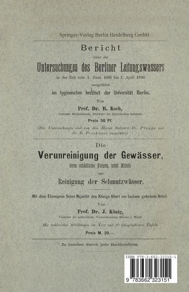 Produktbild: Die Principien der Reinwasser-Gewinnung vermittelst Filtration