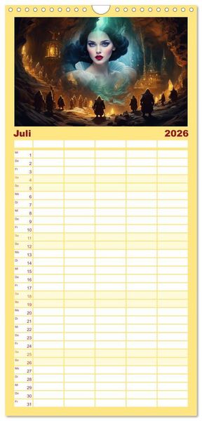 Produktbild: Familienplaner 2026 - Im Reich der M&auml;rchen, Mythen und Legenden mit 5 Spalten (Wandkalender, 21 x 45 cm) CALVENDO