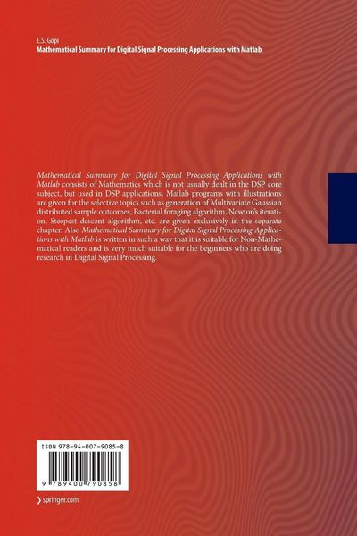 Produktbild: Mathematical Summary for Digital Signal Processing Applications with Matlab