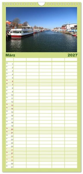 Produktbild: Familienplaner 2027 - Seebad Warnem&uuml;nde mit 5 Spalten (Wandkalender, 21 x 45 cm) CALVENDO