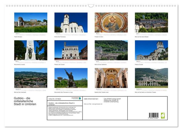 Produktbild: Gubbio - die mittelalterliche Stadt in Umbrien (Wandkalender 2026 DIN A2 quer), CALVENDO Monatskalender