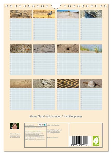 Produktbild: Kleine Sand-Sch&ouml;nheiten / Familienplaner (Wandkalender 2026 DIN A4 hoch), CALVENDO Monatskalender