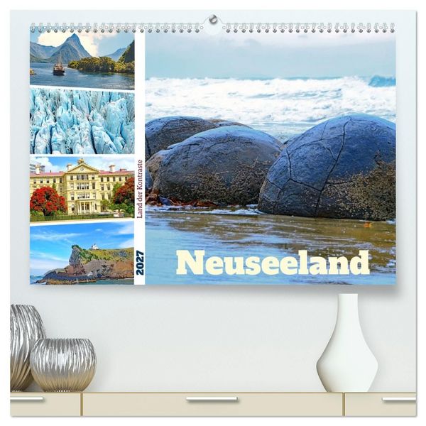 Produktbild: Neuseeland - Land der Kontraste (hochwertiger Premium Wandkalender 2027 DIN A2 quer), Kunstdruck in Hochglanz