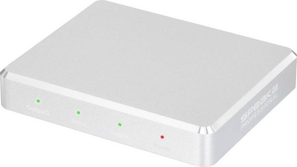 Produktbild: SpeaKa Professional 2 Port HDMI-Splitter mit Aluminiumgeh&auml;use, Ultra HD-f&auml;hig 3840 x 2160 Pixel