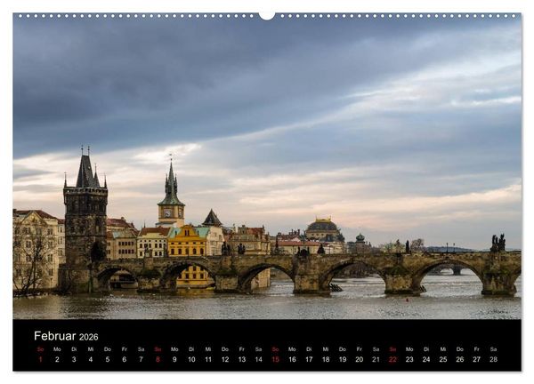 Produktbild: Prag - die goldene Stadt (hochwertiger Premium Wandkalender 2026 DIN A2 quer), Kunstdruck in Hochglanz