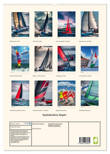 Produktbild: Spektakul&auml;res Segeln (hochwertiger Premium Wandkalender 2026 DIN A2 hoch), Kunstdruck in Hochglanz