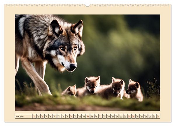 Produktbild: Ein Jahr unter W&ouml;lfen (Wandkalender 2026 DIN A2 quer), CALVENDO Monatskalender