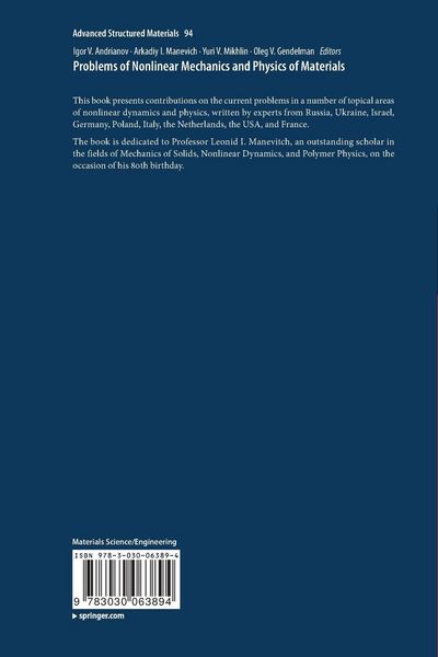 Produktbild: Problems of Nonlinear Mechanics and Physics of Materials