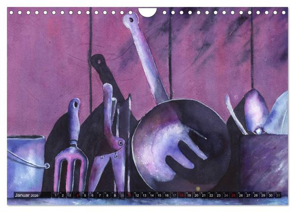 Produktbild: Garten Aquarelle (Wandkalender 2026 DIN A4 quer), CALVENDO Monatskalender