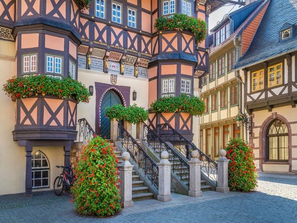 CALVENDO Puzzle Rathaus Wernigerode | 1000 Teile Lege-Größe 64x48cm Foto-Puzzle für glückliche Stunden