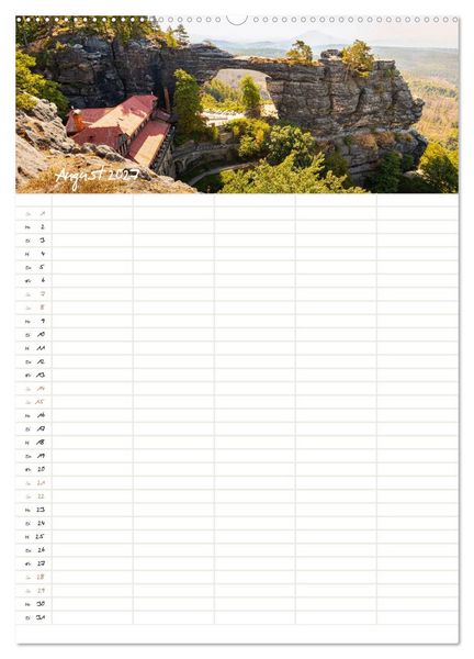 Produktbild: Familienkalender - S&auml;chsische und B&ouml;hmische Schweiz (Wandkalender 2027 DIN A2 hoch), CALVENDO Monatskalender
