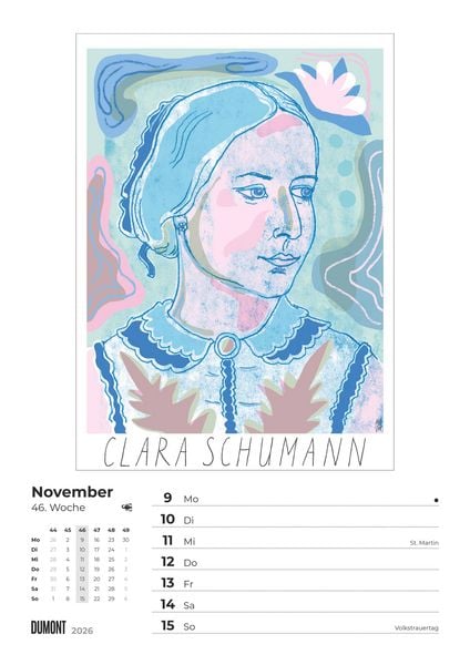 Produktbild: Starke Frauen Wochenkalender 2026 – Porträts und Biografien auf 53 Wochenblättern – Format 21,0 x 29,7 cm – Spiralbindung