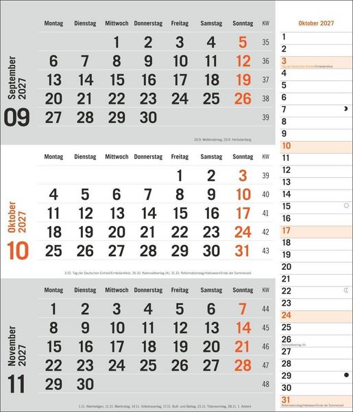 Produktbild: times&more 3-Monatsplaner, orange 2027
