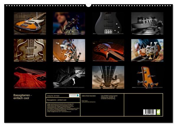 Produktbild: Bassgitarren - einfach cool (Wandkalender 2026 DIN A2 quer), CALVENDO Monatskalender