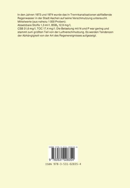 Produktbild: Untersuchung der Verschmutzung des abflie&szlig;enden Regenwassers