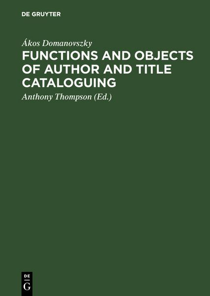Produktbild: Functions and objects of author and title cataloguing