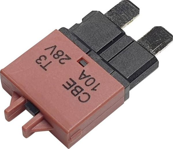 Produktbild: Hansor Circuit Breaker Standard, type 3, Manual Reset, 10A CBE3 Series 10A Sicherungsautomat Standard Flachsicherung 10 A Rot 1 St.