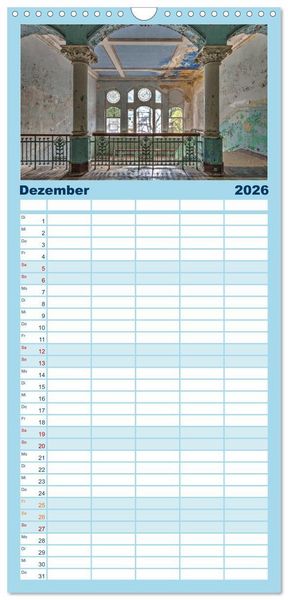 Produktbild: Familienplaner 2026 - Heilst&auml;tten - verlassen und vergessen mit 5 Spalten (Wandkalender, 21 x 45 cm) CALVENDO