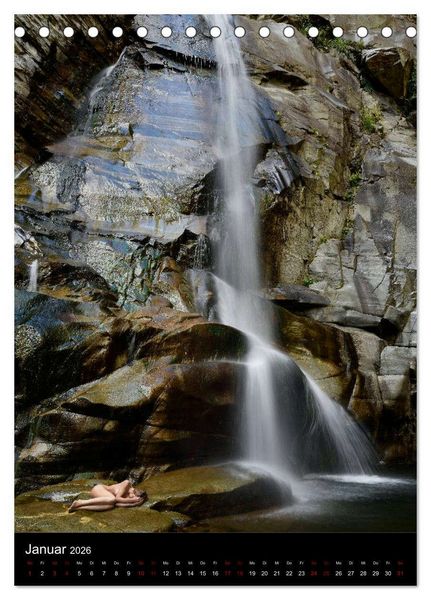 Produktbild: Wasserf&auml;lle im Tessin - Aktaufnahmen an sch&ouml;nen Wasserf&auml;llen in der S&uuml;dschweiz (Tischkalender 2026 DIN A5 hoch), CALVENDO Monatskalender