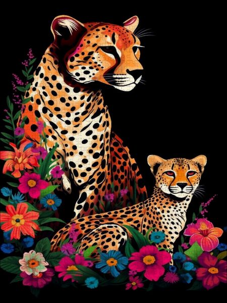 Produktbild: CALVENDO Puzzle Geparden | 1000 Teile Lege-Gr&ouml;&szlig;e 64x48cm Foto-Puzzle f&uuml;r gl&uuml;ckliche Stunden