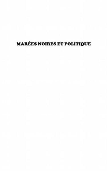 Produktbild: Marees noires et politique - gestion et