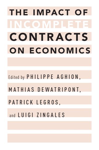 Produktbild: The Impact of Incomplete Contracts on Economics