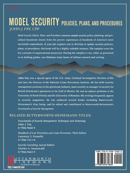Produktbild: Model Security Policies, Plans and Procedures