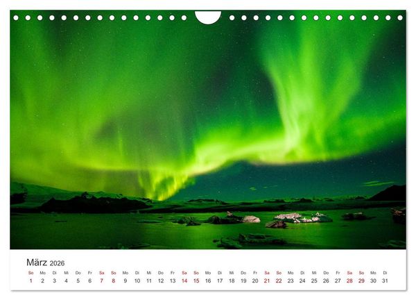 Produktbild: Polarlichter - Einzigartige Himmelsph&auml;nomene im Norden (Wandkalender 2026 DIN A4 quer), CALVENDO Monatskalender