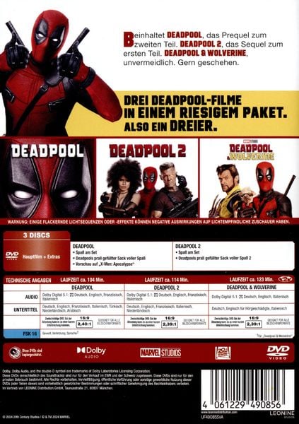 Produktbild: Deadpool - 3-Movie-Collection [3 DVDs]