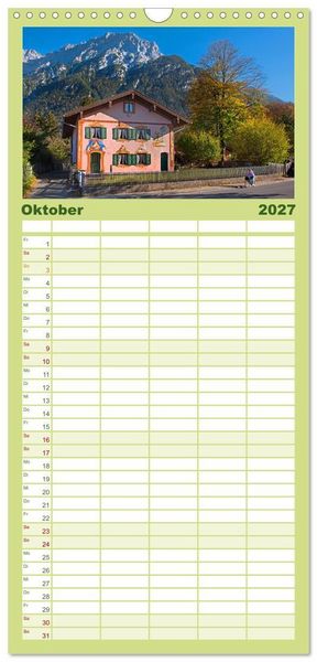 Produktbild: Familienplaner 2027 - Mittenwald - Perle des Werdenfelser Landes mit 5 Spalten (Wandkalender, 21 x 45 cm) CALVENDO