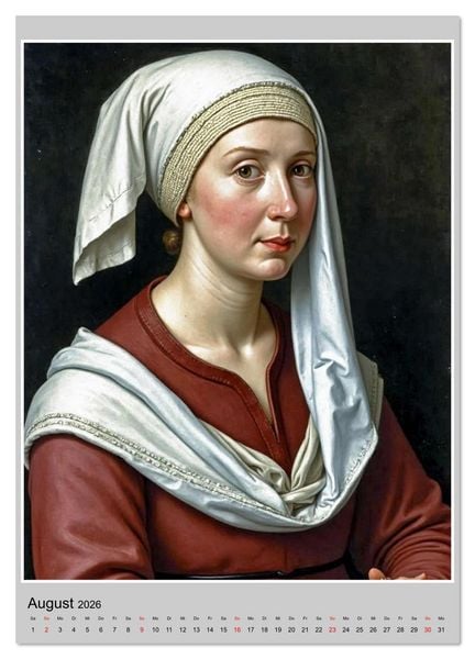 Produktbild: Portr&auml;ts nach Gem&auml;lden ber&uuml;hmter Renaissancek&uuml;nstler (hochwertiger Premium Wandkalender 2026 DIN A2 hoch), Kunstdruck in Hochglanz