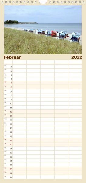 Produktbild: Familienplaner Strandkorb-Impressionen (Wandkalender 2022 , 21 cm x 45 cm, hoch)