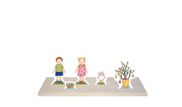 Produktbild: Emma und Paul feiern Ostern. Erz&auml;hlschienen-Figurenset