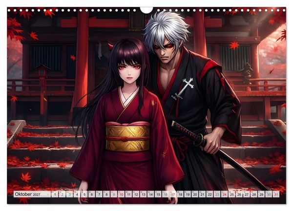Produktbild: Meiji Mondkalender (Wandkalender 2027 DIN A3 quer), CALVENDO Monatskalender