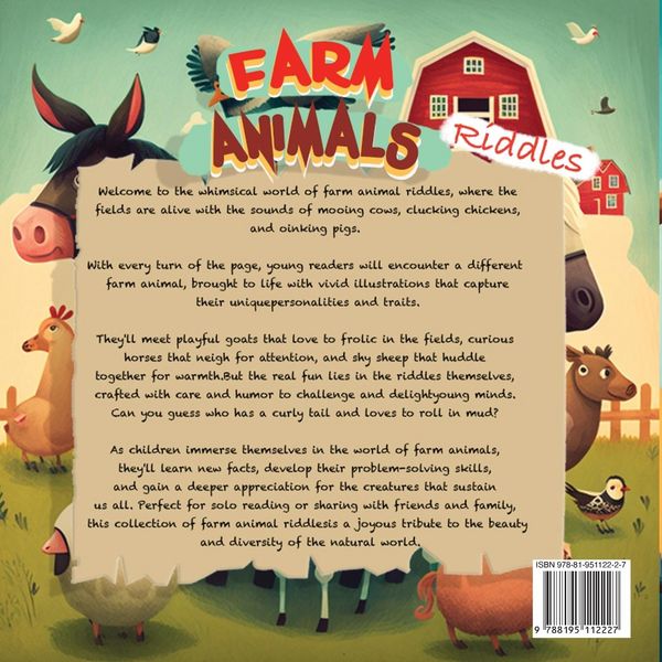 Produktbild: Farm Animals Riddles and Coloring Pages for Kids