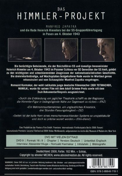 Produktbild: Das Himmler-Projekt, 1 DVD