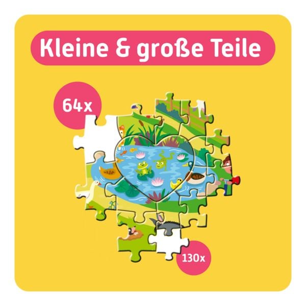 Produktbild: TEAMPUZZLE &ndash; Auf dem Bauernhof &ndash; 194 Teile &ndash; Kinderpuzzle mit gro&szlig;en & kleinen Teilen