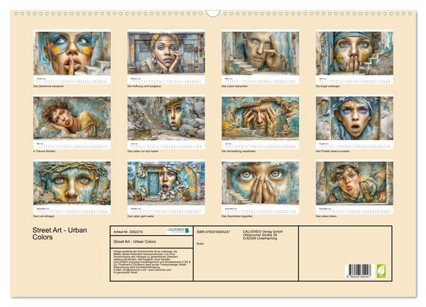 Produktbild: Street Art - Urban Colors (Wandkalender 2026 DIN A2 quer), CALVENDO Monatskalender
