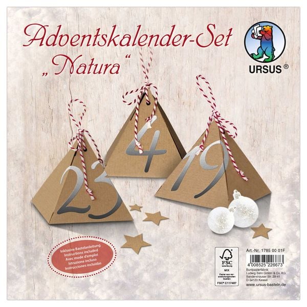 URSUS Adventskalender Adventskalender-Set, Natura