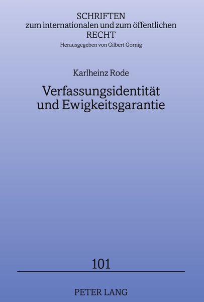 Produktbild: Verfassungsidentit&auml;t und Ewigkeitsgarantie