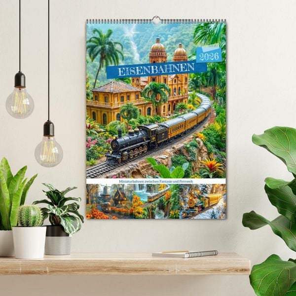 Produktbild: Eisenbahnen - Miniaturbahnen zwischen Fantasie und Fernweh (Wandkalender 2026 DIN A2 hoch), CALVENDO Monatskalender