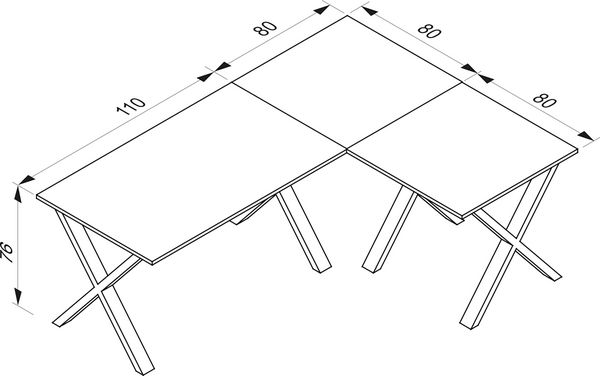 Produktbild: X Schreibtisch Eckschreibtisch L Form 190x160x80