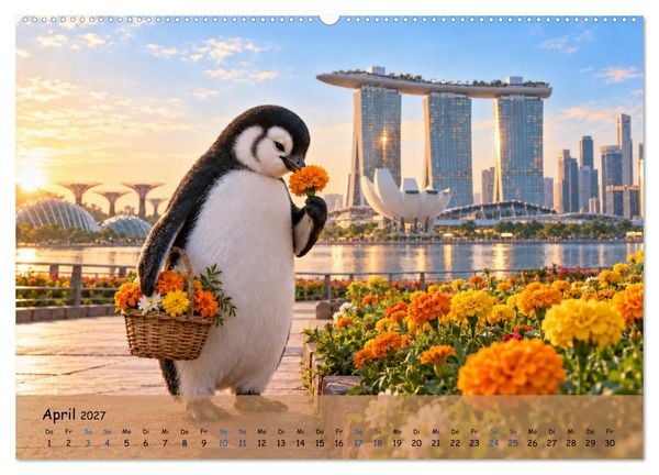 Produktbild: Pinguins gro&szlig;e Weltreise (Wandkalender 2027 DIN A2 quer), CALVENDO Monatskalender