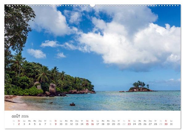 Produktbild: Paysages des Seychelles (Calendrier mural 2026 DIN A2 vertical) calendrier de bureau