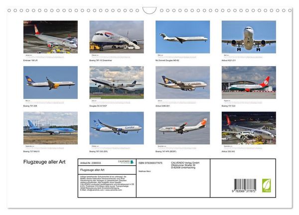 Produktbild: Flugzeuge aller Art (Wandkalender 2027 DIN A3 quer), CALVENDO Monatskalender
