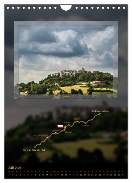 Produktbild: Jakobsweg Via Podiensis (Wandkalender 2026 DIN A4 hoch), CALVENDO Monatskalender