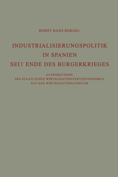 Produktbild: Industrialisierungspolitik in Spanien Seit Ende des B&uuml;rgerkrieges